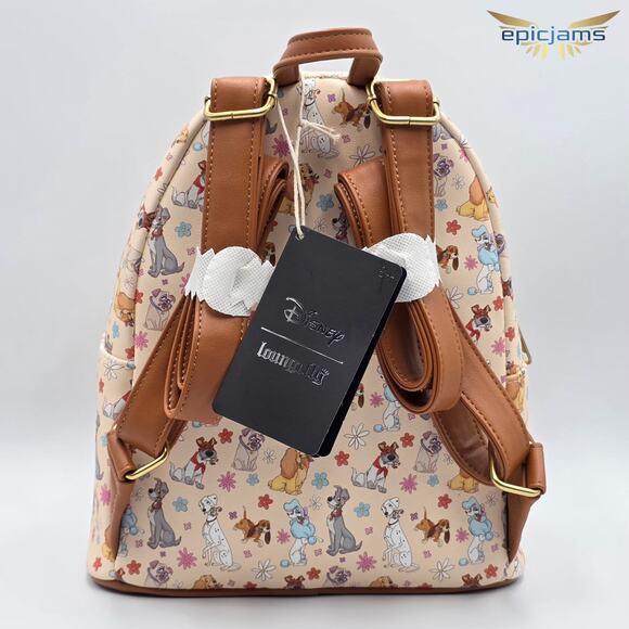 Loungefly Disney Dogs Floral Mini Backpack New - Picture 5 of 5